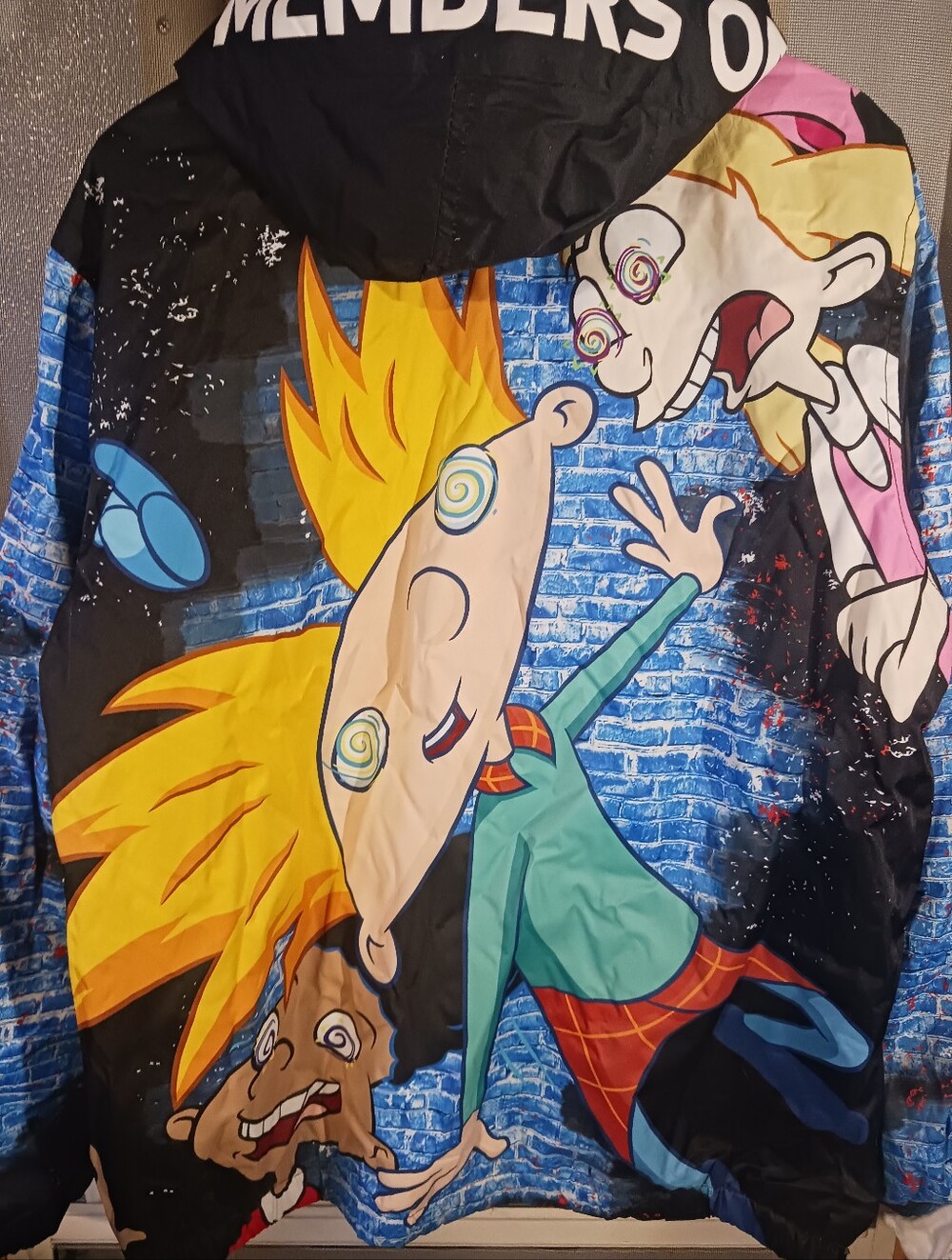 MEMBERS ONLY NICKELODEON Hey Arnold Cartoon Jacket Coat Mens Large - Picture 4 of 10
